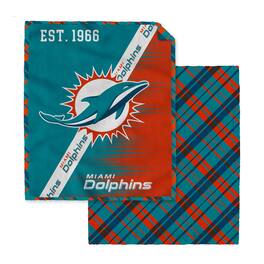 Pegasus - Miami Dolphins 60" x 80" Digital Dash Two-Sided Checkered Ultra Cozy Sherpa Blanket - Multicolor