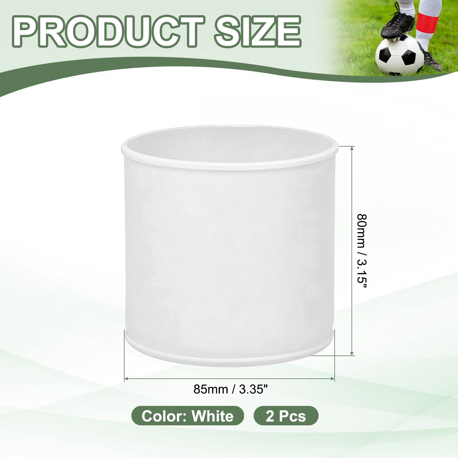PRODUCT SIZE  
80mm / 3.15"  
85mm / 3.35"  
Color: White  
2 Pcs