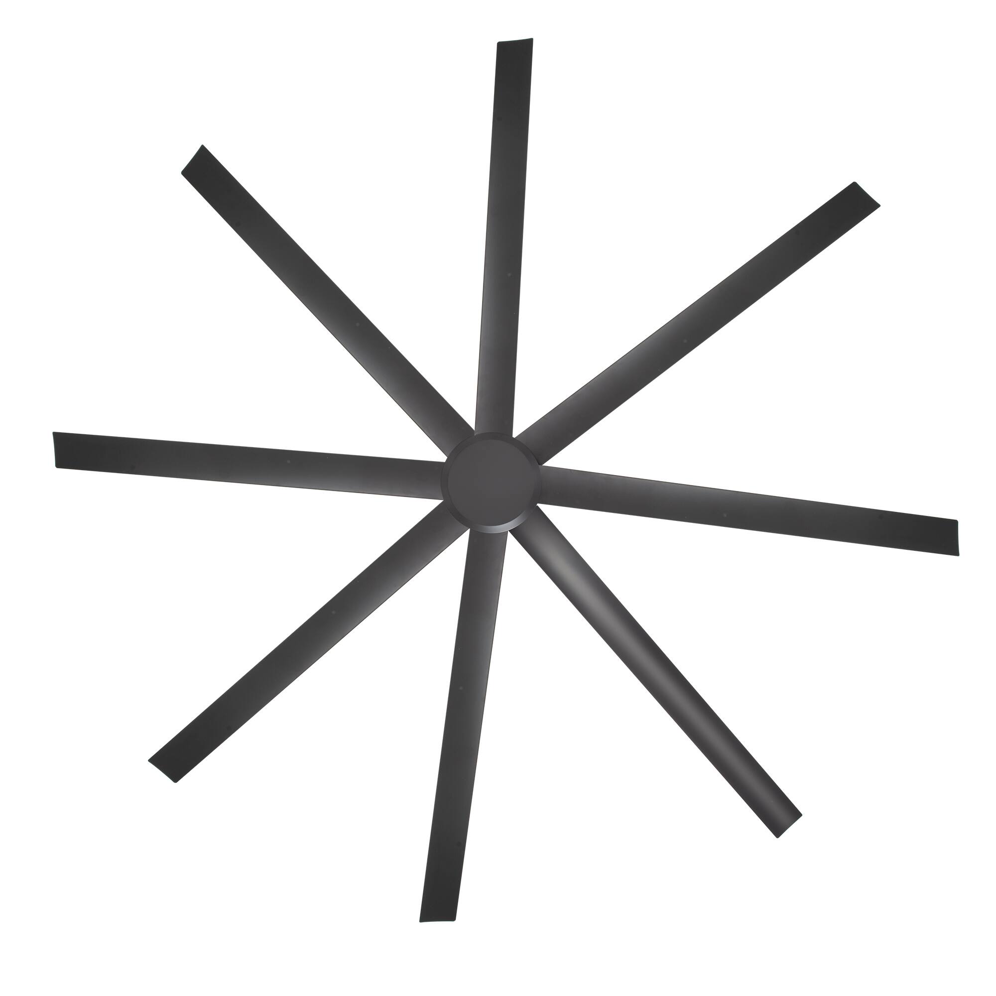 Alt View 8. Breezary - 84-in Large Ceiling Fan with 8 ABS Blades, 6-Speed DC Motor, Remote Control, 3 Downrods with Timer, Optional Light Kit - Matte Black (Without Light).