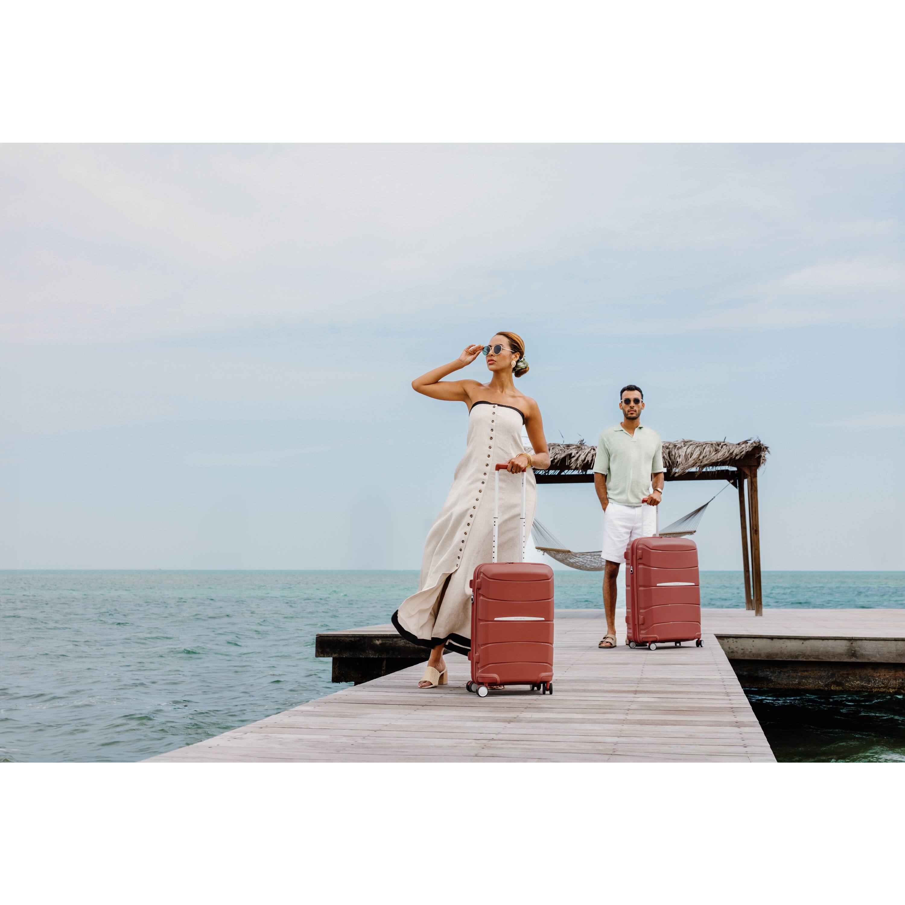 Alt View 15. Samsonite - Outline Pro Medium Spinner Suitcase - Mars Red.