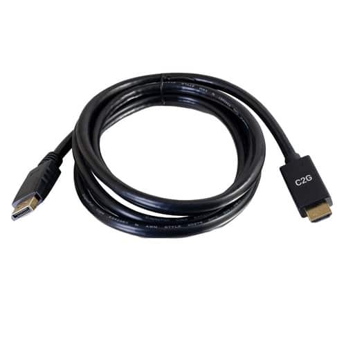 C2G - 757120544340 10 Feet DisplayPort to HDMI Cable - 4K 30 Hertz - DisplayPort 1.2a, HDMI 1.4b - DisplayPort Digital - Black