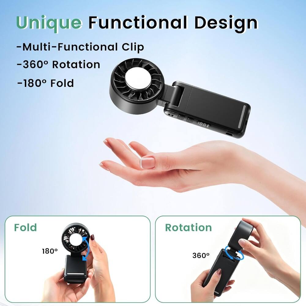 Unique Functional Design  
- Multi-Functional Clip  
- 360° Rotation  
- 180° Fold