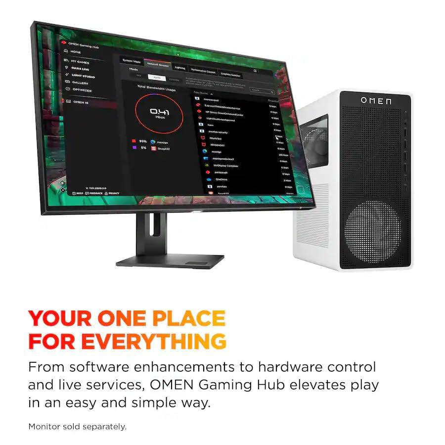 Omen Gaming Hub - Your One Place for Everything

From software enhancements to hardware control and live services, Omen Gaming Hub elevates play in an easy and simple way.

Monitor sold separately.