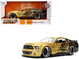 Jada - 2008 Ford Shelby Mustang GT-500KR with Graphics "Bigtime Muscle" Series 1/24 - Gold Metallic and Black
