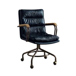 Manhattan Lane - Metal & Leather Executive Office Chair - Vintage Blue Leather