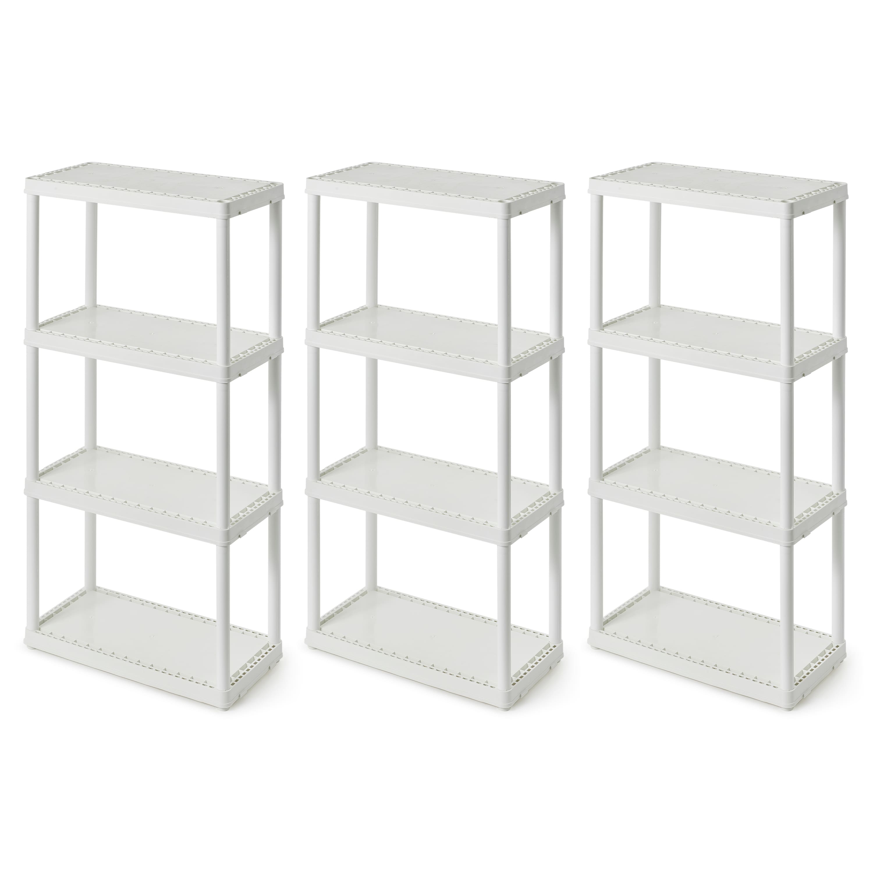 Gracious Living - 4-Shelf Fixed-Height Light-Duty Solid Shelving Storage, White - 4 Shelf - White