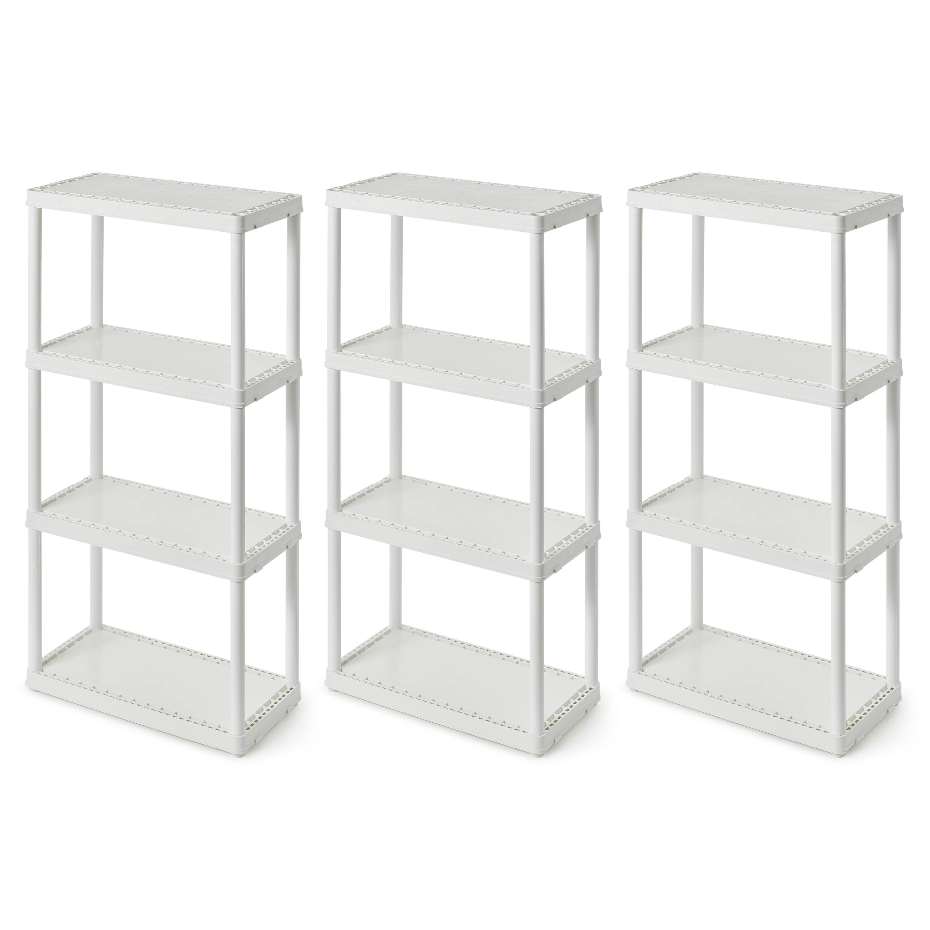 Front. Gracious Living - Gracious Living 4-Shelf Fixed-Height Light-Duty Solid Shelving Storage, White - 4 Shelf - White.