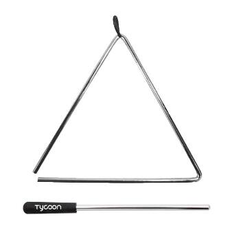 Front. Tycoon Percussion - 10" Triangle, Steel Construction, Rich Overtones, Bright Sounds, Includes Matching Striker and Hanging Cord.