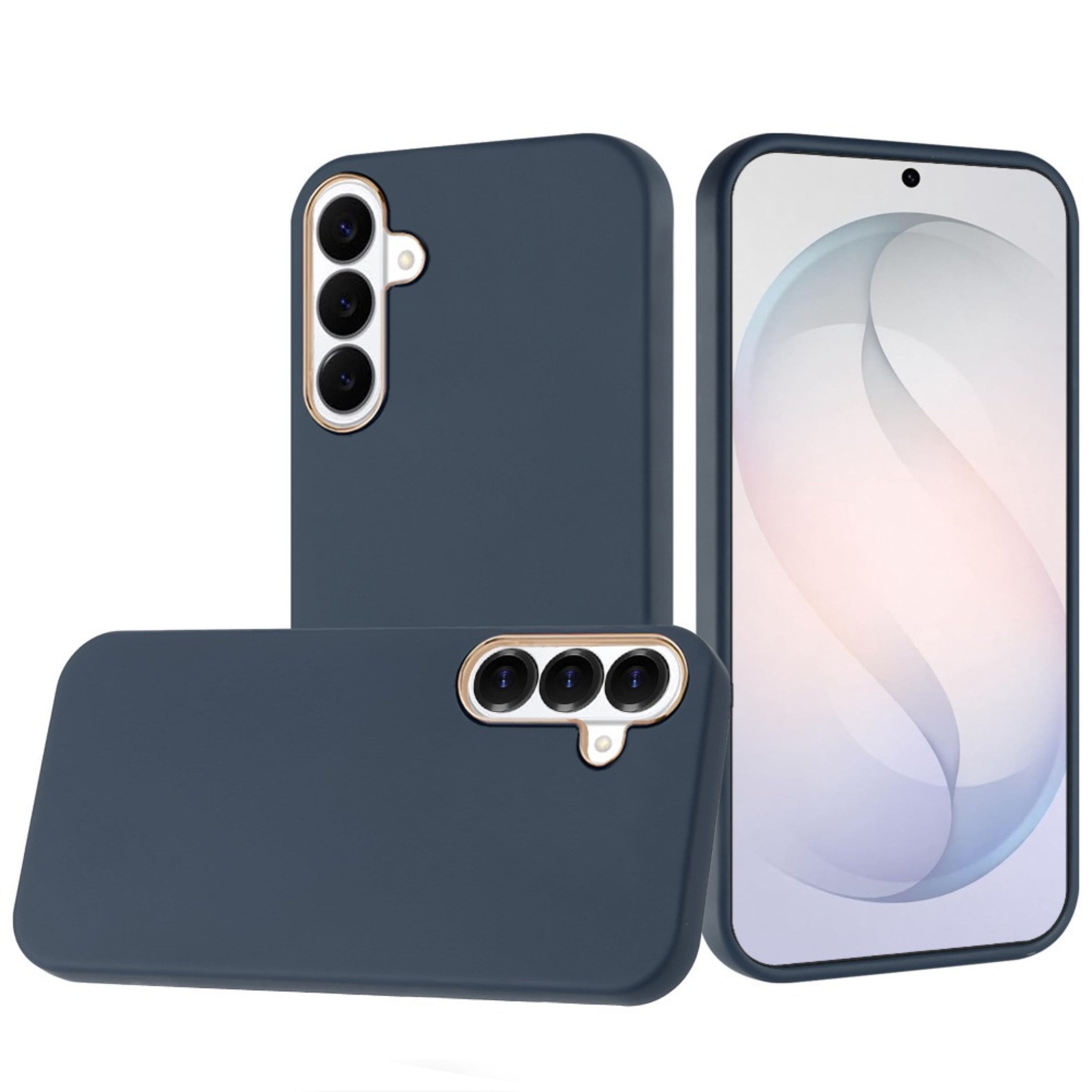 Kitcheniva - Premium Soft Cover With Chrome Buttons Tempered Glass For Samsung S26 FE - Dark Blue price history on PriceWatchPro