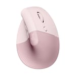 Logitech - Lift Vertical Wireless Optical Ergonomic Mouse with 4 Customizable Buttons - Wireless - Rose