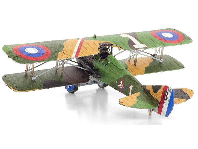 Angle. Metal Earth - Model Kit SPAD S.XIII Fighter Aircraft "World War I" French Air Force (Moderate Difficulty) Steel Model by Metal Earth - Multi.