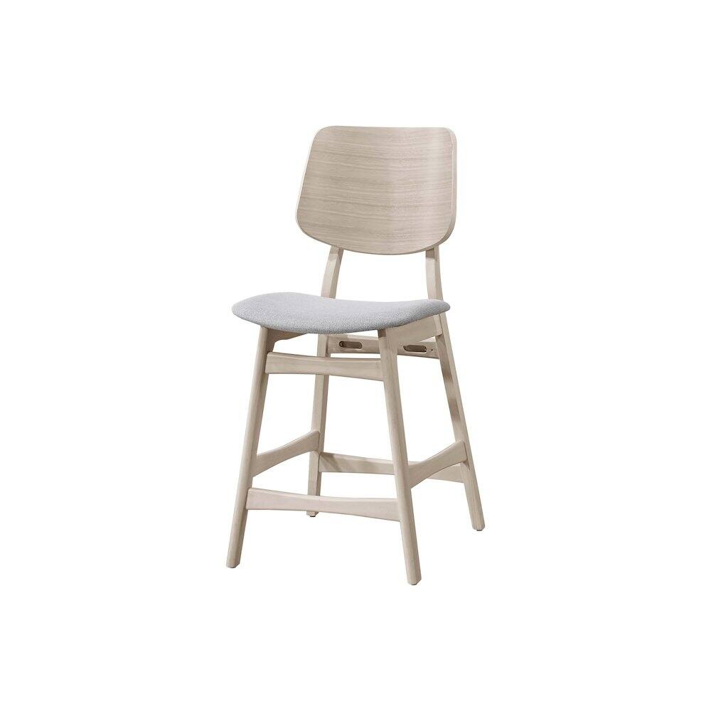 Alt View 2. New Classic Furniture - Oscar Wood Counter Dining Chairs in White Ash (Set of 2) - White.