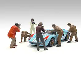 "Race Day 1" 6 piece Figurine Set for 1/18 Scale Models by American Diorama