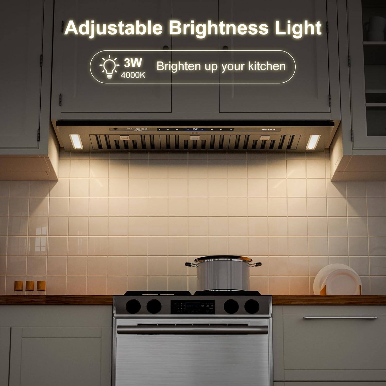 Adjustable Brightness Light  
3W 4000K  
Brighten up your kitchen