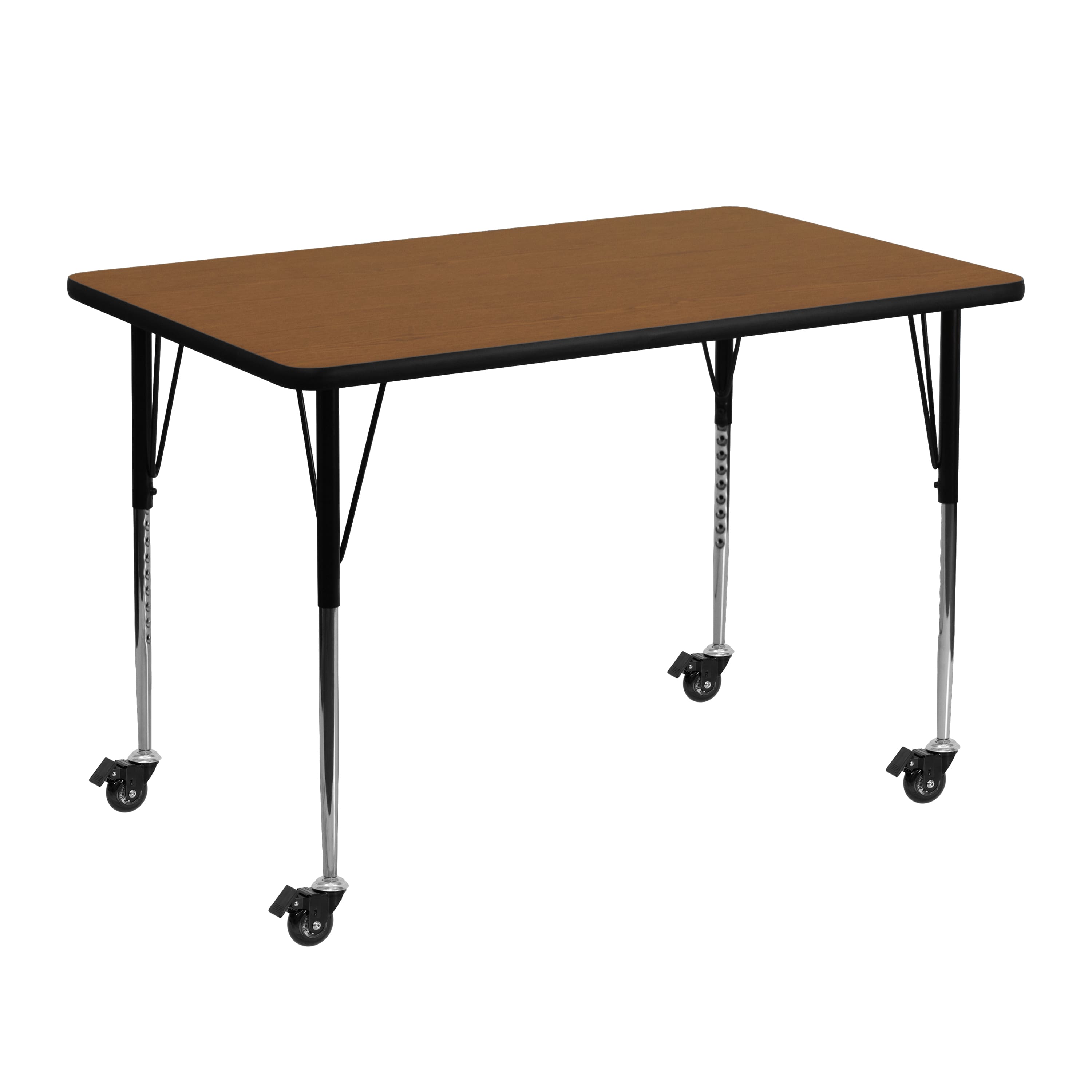 Emma + Oliver - Mobile 30x48 Rectangle HP Laminate Adjustable Activity Table - Oak price history on PriceWatchPro