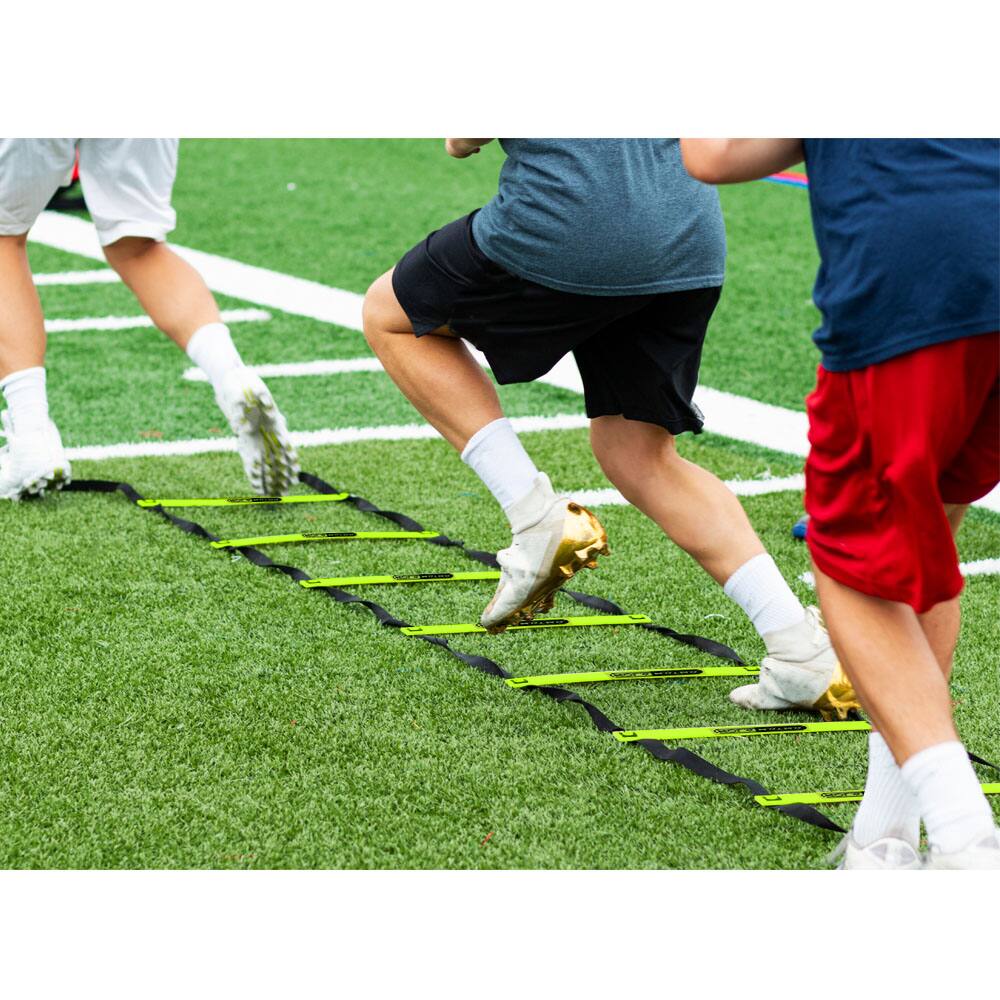 Alt View 3. HolaHatha - HolaHatha 20 Ft 12 Rung Yellow Adjustable Sports Agility Fitness Training Ladder - Yellow.