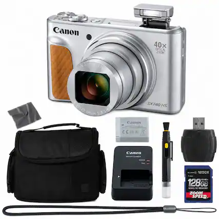 Canon ZOOM CANON LENS LENS 40X IS 40 X OPTICAL ZOOM 43-172.0mm 1:3.3-6.9 SX740 HS Canon ATTERS PACK .. CE Canon C CHARGE FAL 1200X 1aE 1r M 128GB SDHC XC MEMORY ZOOM SPEED