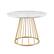 Angle. Walker Edison - Modern Round Cage-Leg Dining Table - Faux White Marble.