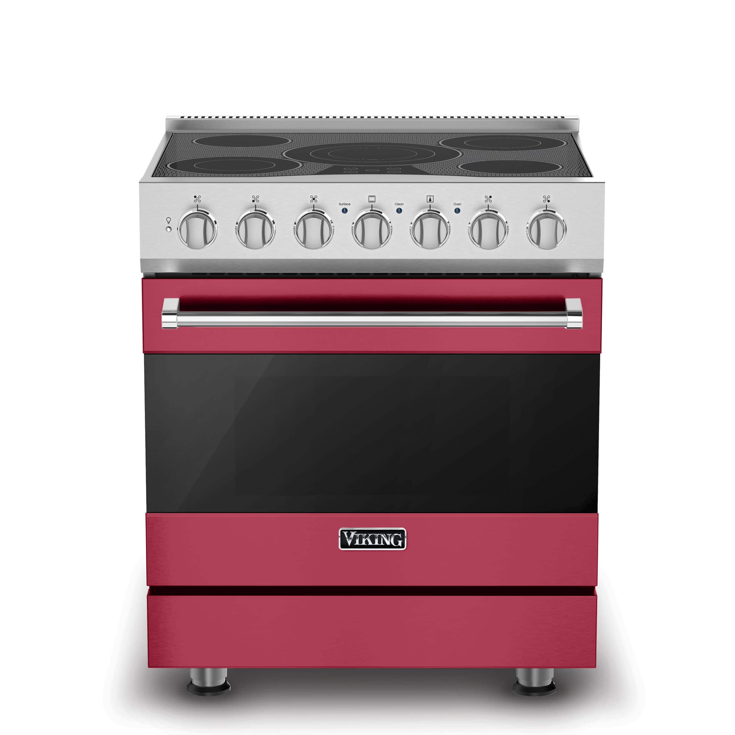 Front. Viking - 3-Series Electric Self-Clean Range - Valentine.