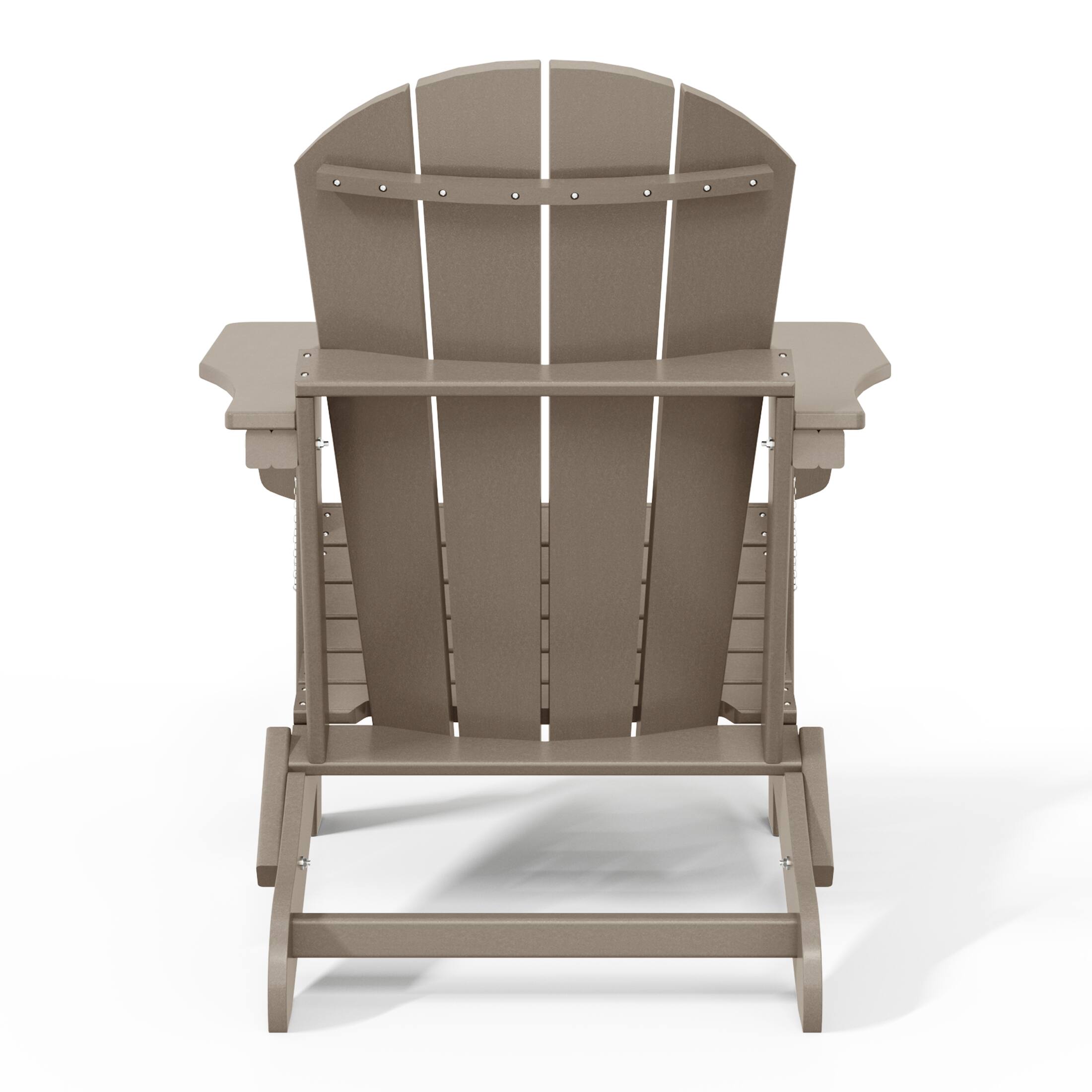 Alt View 2. WestinTrends - WestinTrends Malibu Outdoor HDPE Folding Poly Adirondack Chairs (Set of 4) - Weathered Wood.