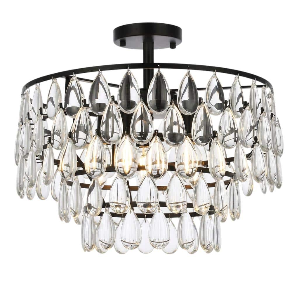 Elegant Lighting - Mila 18 inch flush mount in - Black