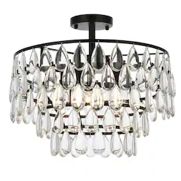 Elegant Lighting - Mila 18 inch flush mount in - Black