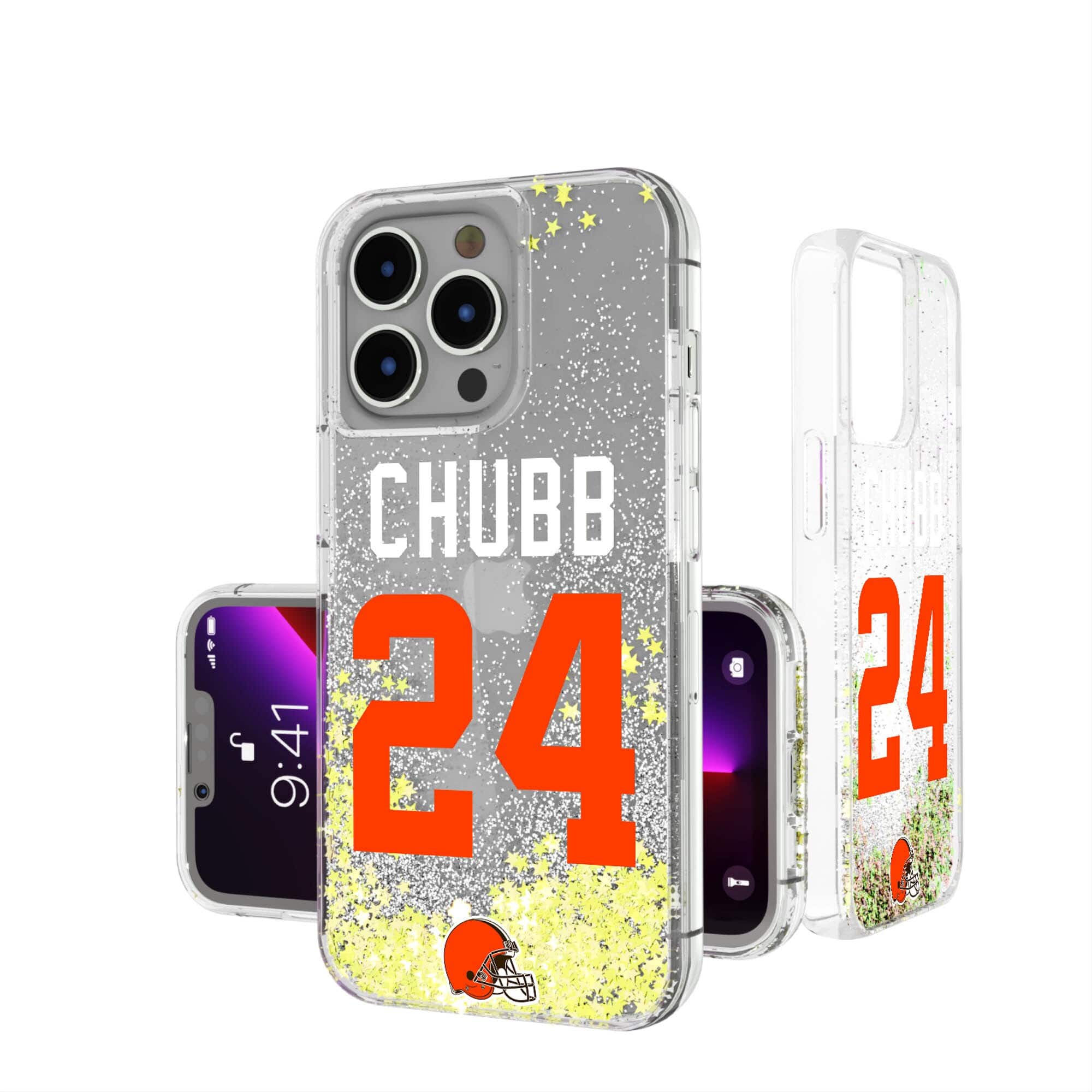 Keyscaper - NFL - Nick Chubb Cleveland Browns iPhone Glitter Phone Case - 16 Pro - Multicolor