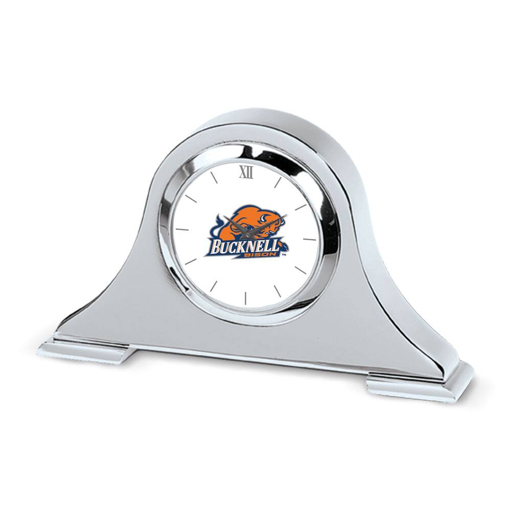 Jardine - Bucknell Bison Logo Napoleon Desk Clock - Silver