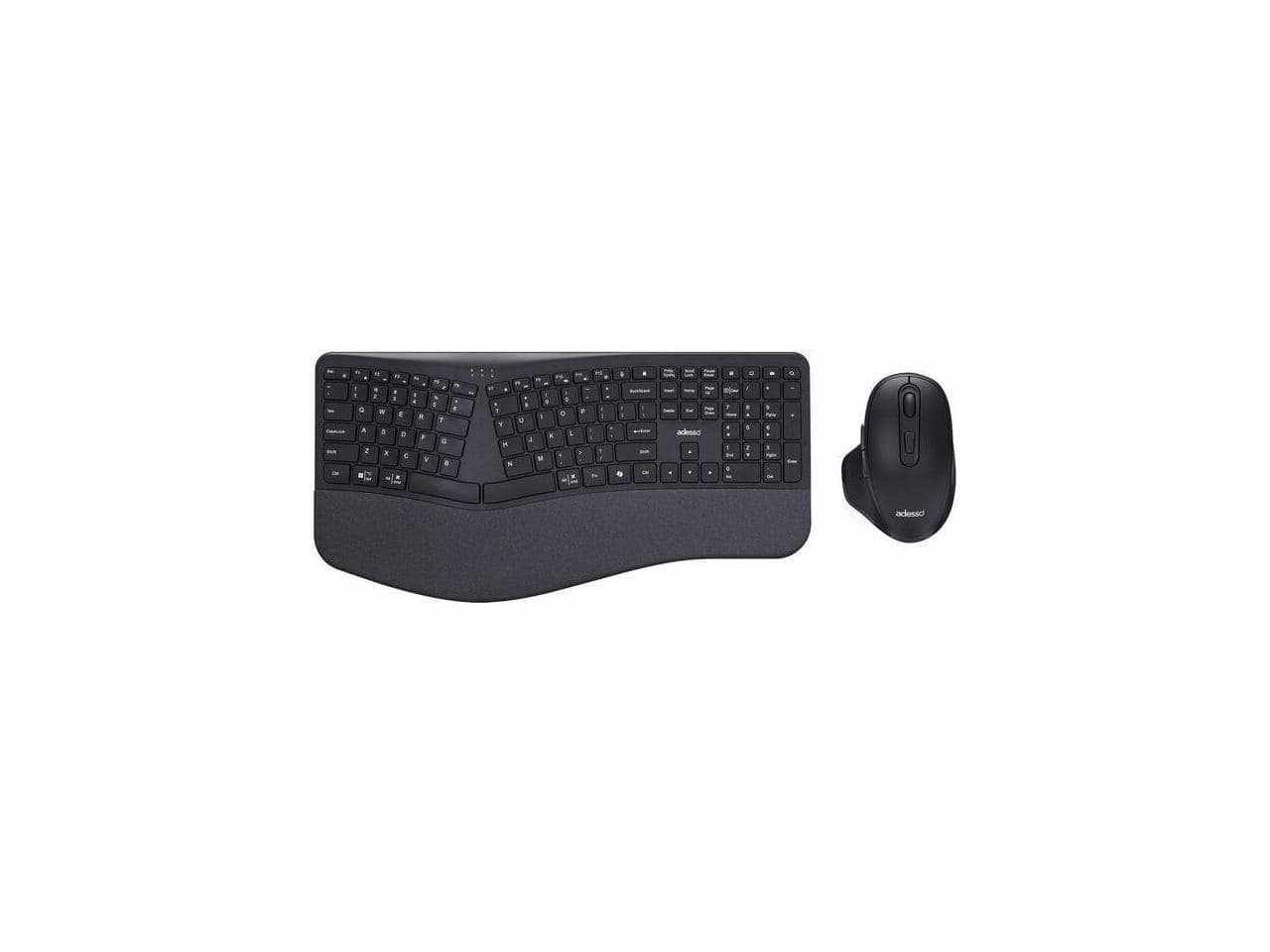 Adesso - WKB-7500CB Keyboard & Mouse - USB RF Wireless, 104 Key, 1600 DPI Laser Mouse - Black