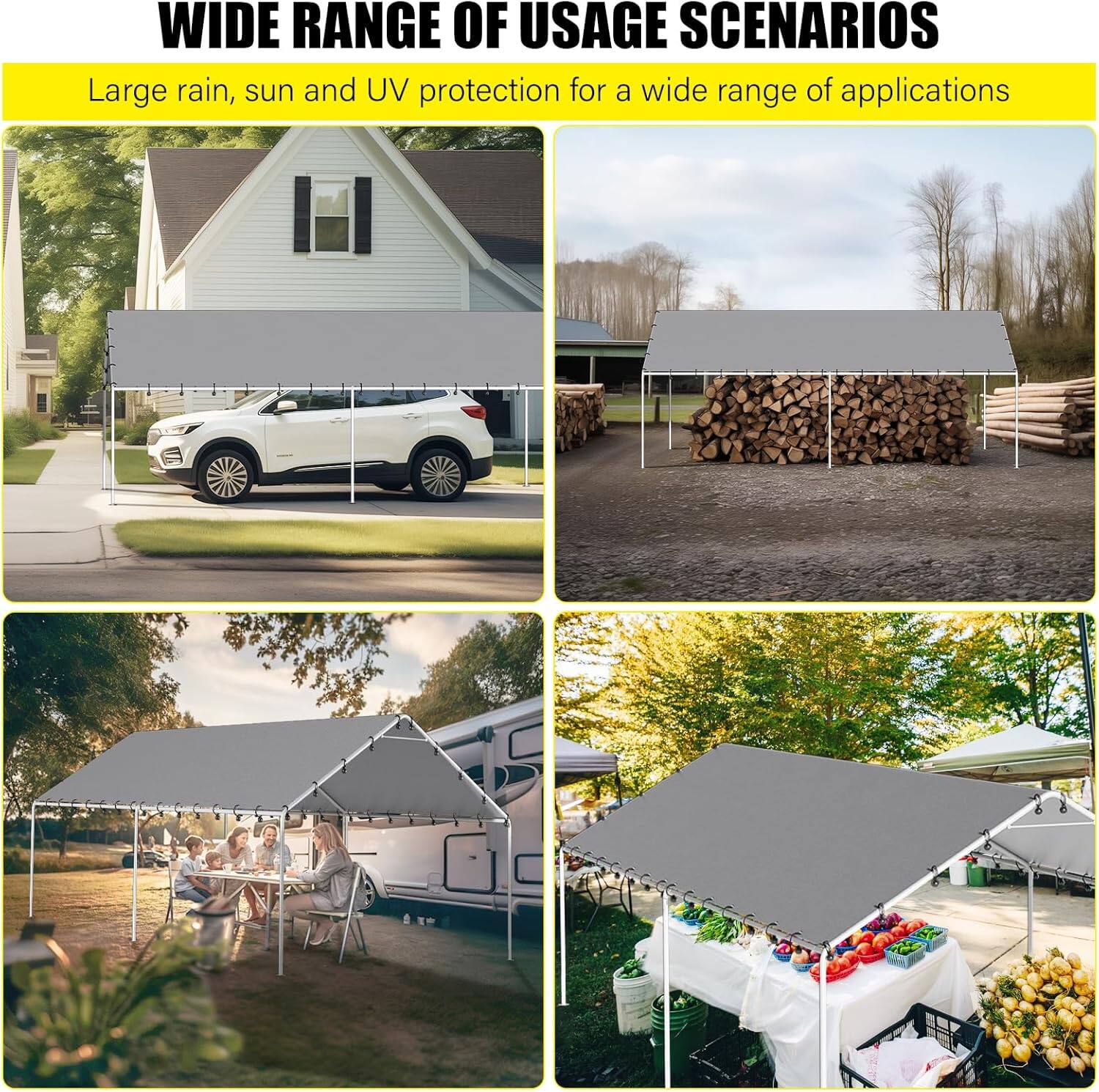 WIDE RANGE OF USAGE SCENARIOS

Large rain, sun, and UV protection for a wide range of applications.