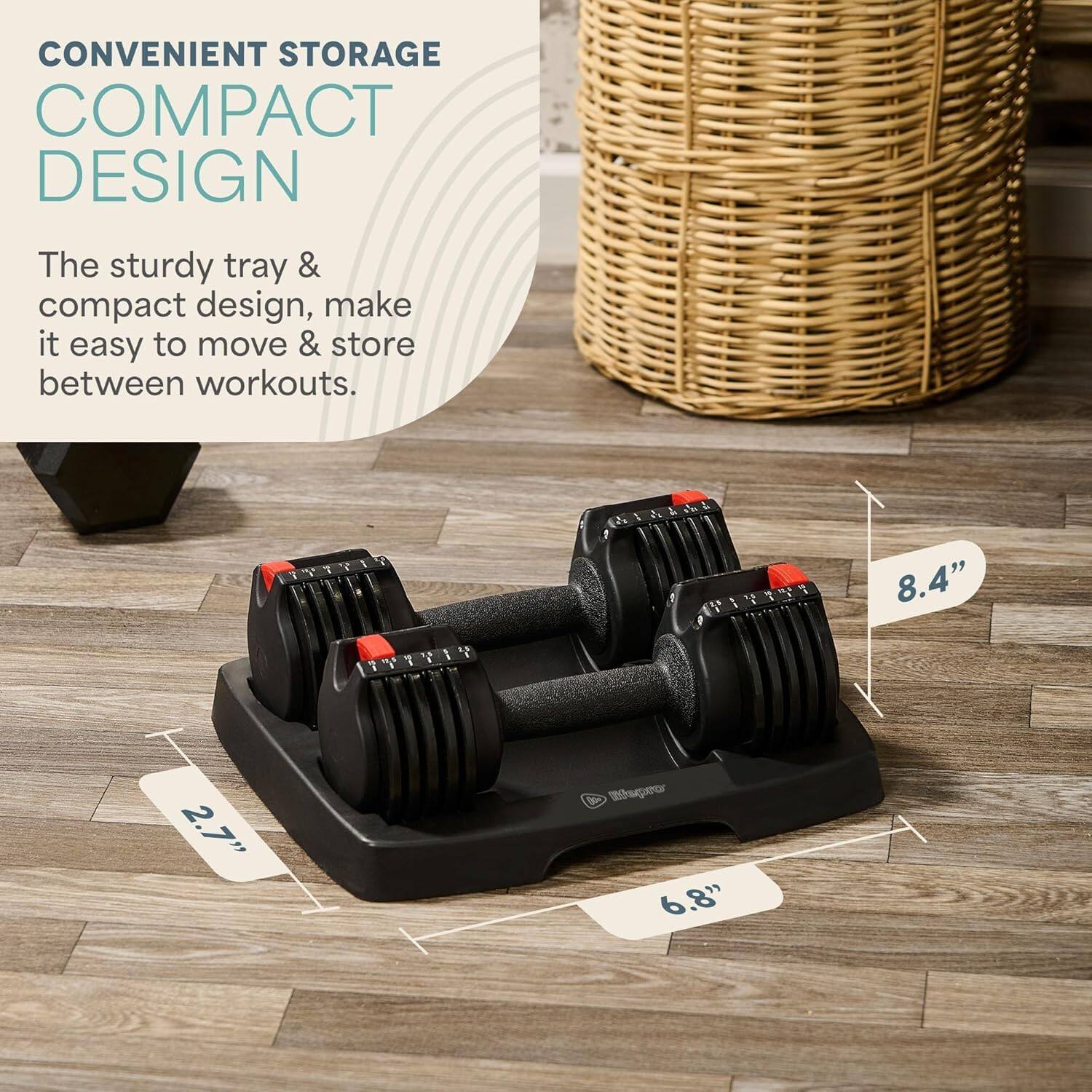 CONVENIENT STORAGE COMPACT DESIGN

The sturdy tray & compact design, make it easy to move & store between workouts.

T 8.4" 7 I 2.7" Whupeor 6.8" 6