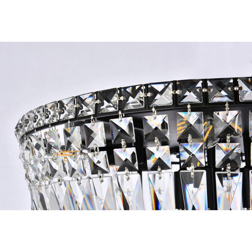 Alt View 1. Elegant Lighting - Tranquil 20 inch black flush mount - Black And Clear.