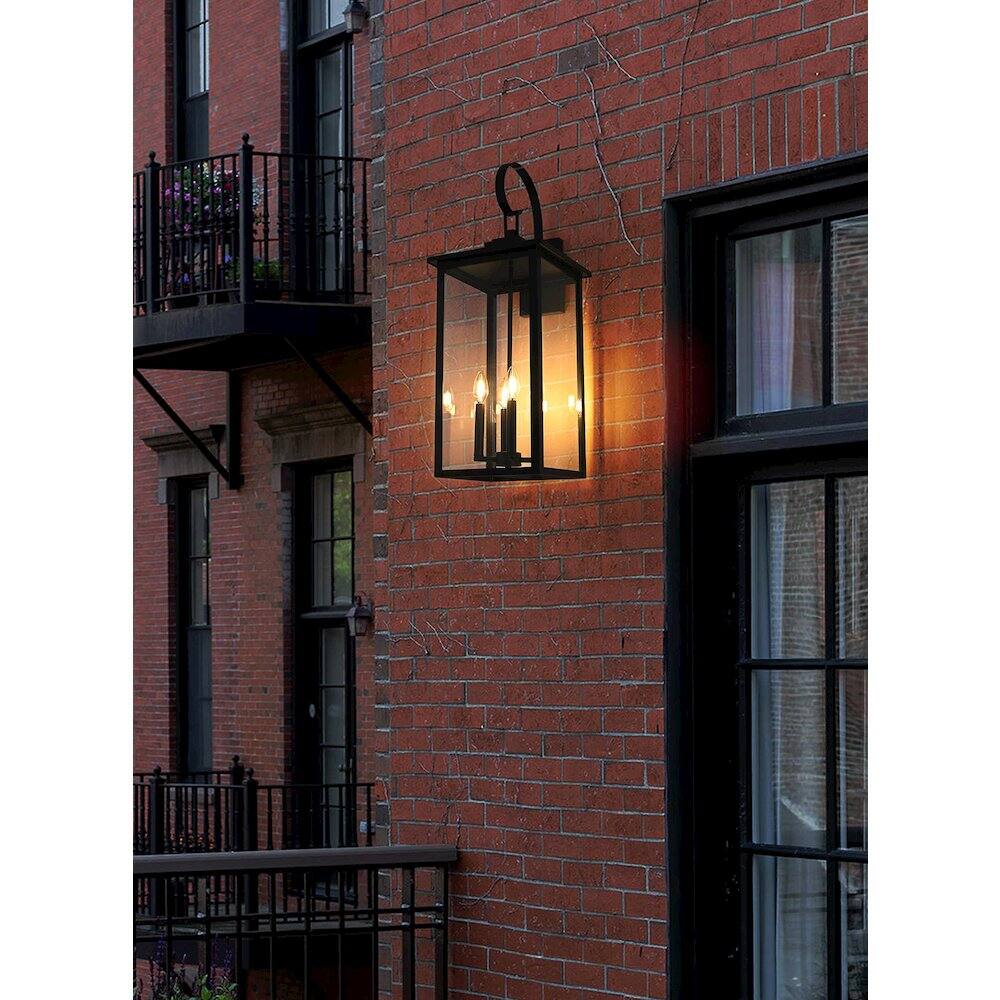 Alt View 4. Elegant Lighting - Carisle 12 Inch Outdoor Wall Sconce In Black - Black.