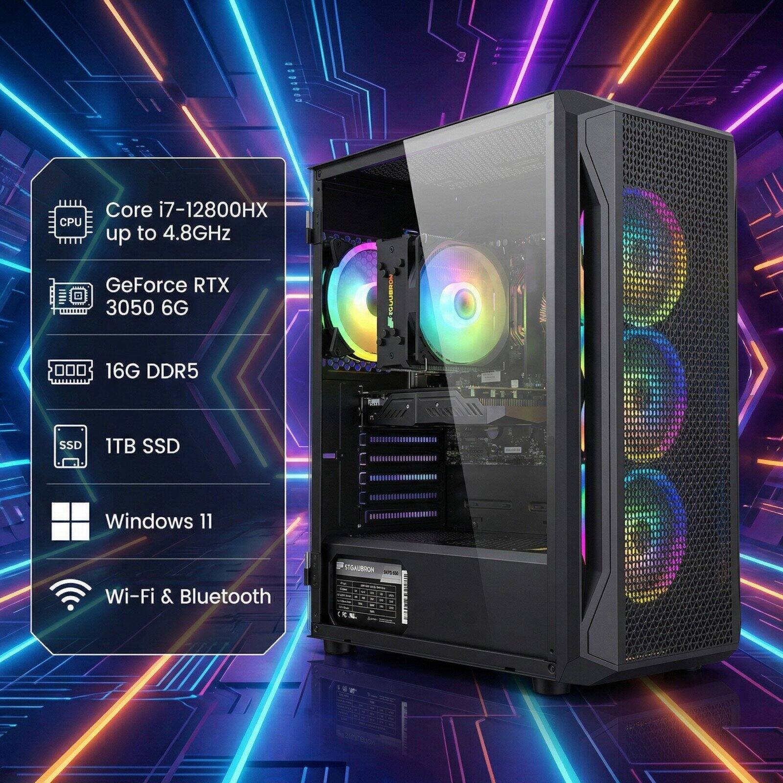 CPU: Core i7-12800HX up to 4.8GHz  
GPU: GeForce RTX 3050 6G  
RAM: 16G DDR5  
Storage: 1TB SSD  
OS: Windows 11  
Connectivity: Wi-Fi & Bluetooth