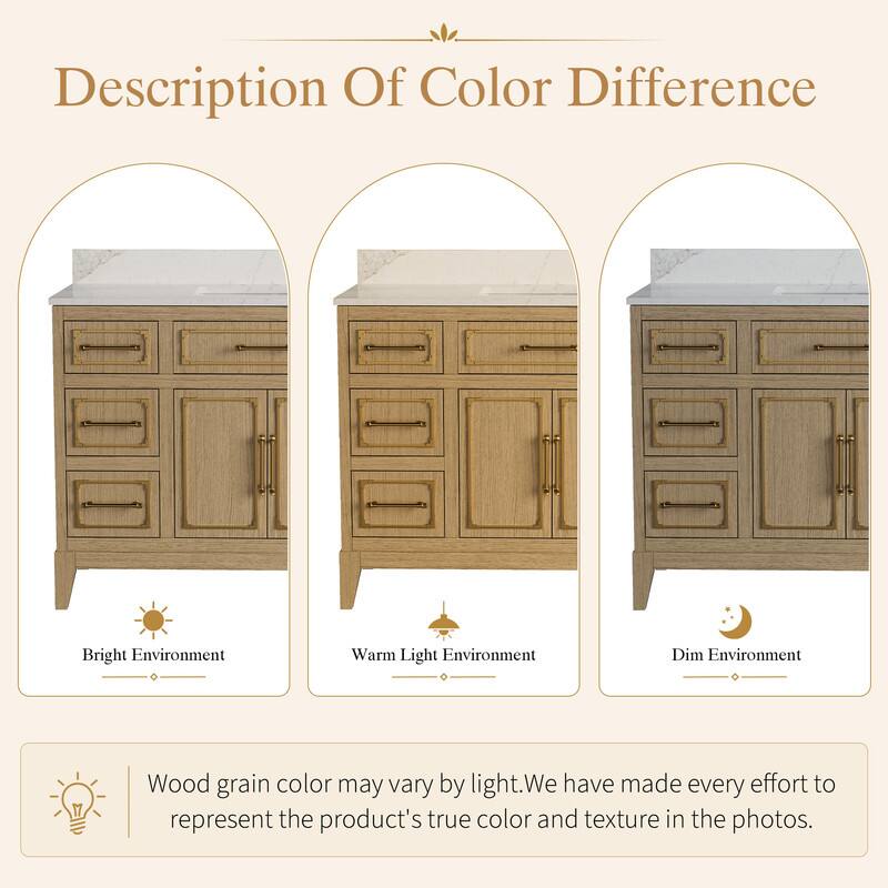 Description Of Color Difference

Bright Environment Warm Light Environment Dim Environment

Wood grain color may vary by light. We have made every effort to represent the product's true color and texture in the photos.