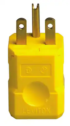 Front. Leviton - 15 Amp 250V Industrial Grade Straight-Blade Grounding Plug Python 15656-VY - Yellow.