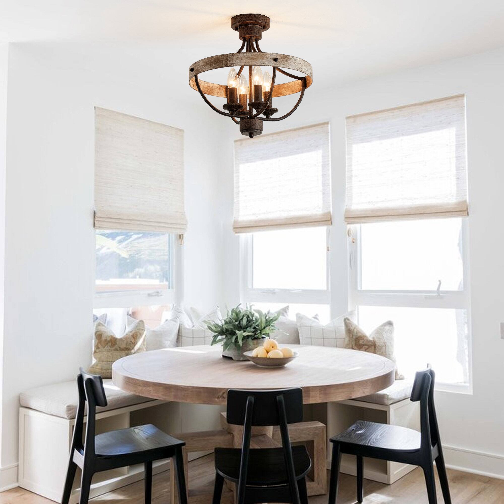 Left. Parrot Uncle - 4-Light Industrial Ceiling Light - Black.