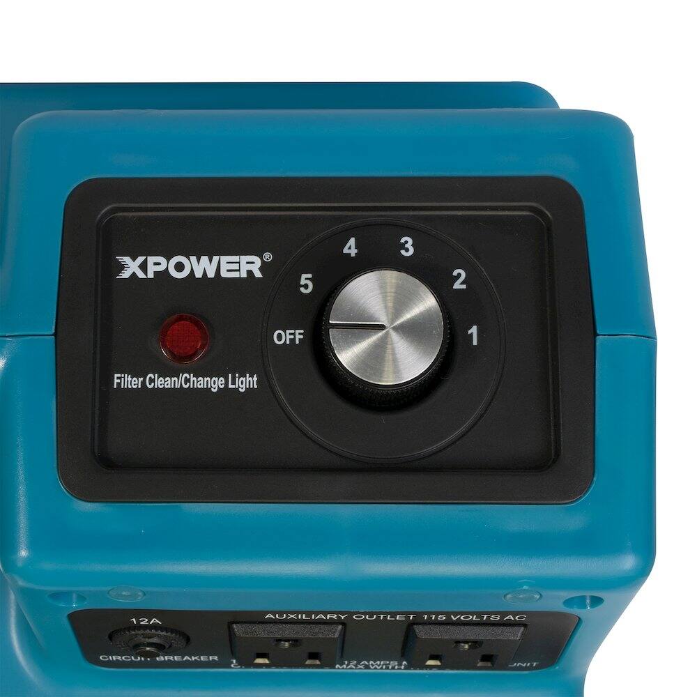 XPOWER  
5 4 3 2 1 OFF  
Filter Clean/Change Light  
12A AUXILIARY OUTLET 115 VOLTS AC CIRCUIT BREAKER