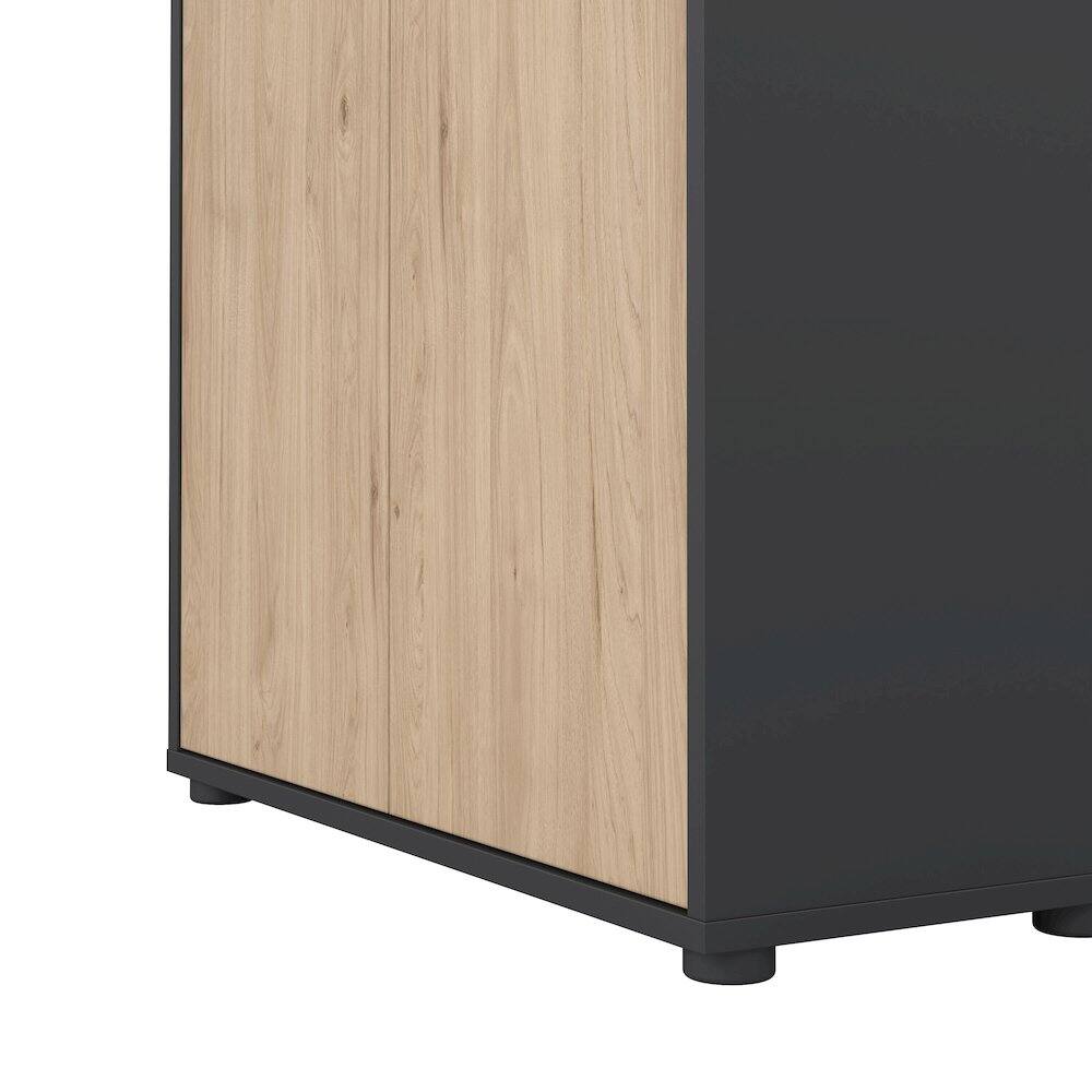 Alt View 3. Tvilum - 6 Shelf Boockase with 4 Doors, Home Office Storage - Gray.