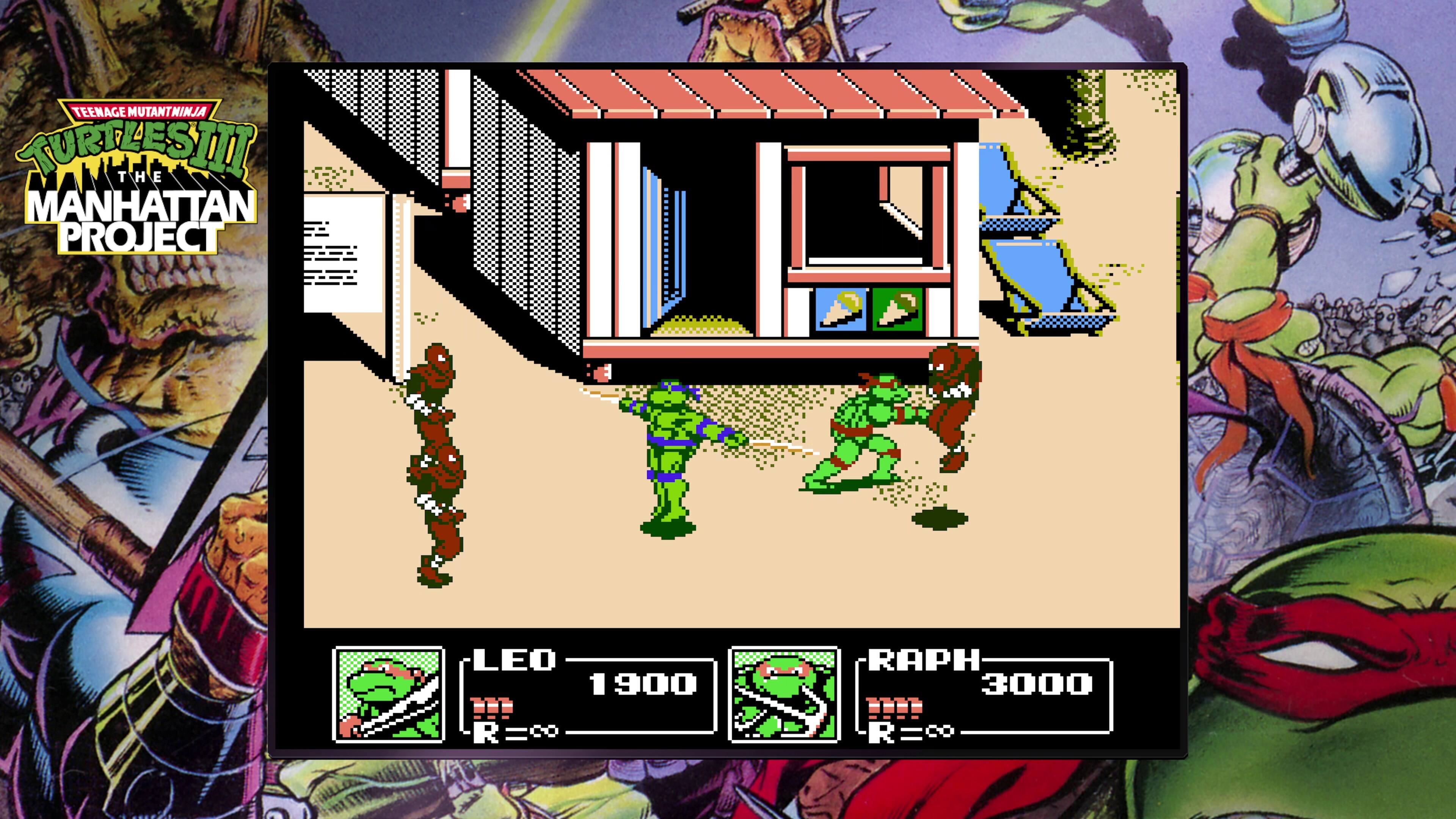 Teenage Mutant Ninja Turtles III: The Manhattan Project. Leo 1900, Raph 3000.