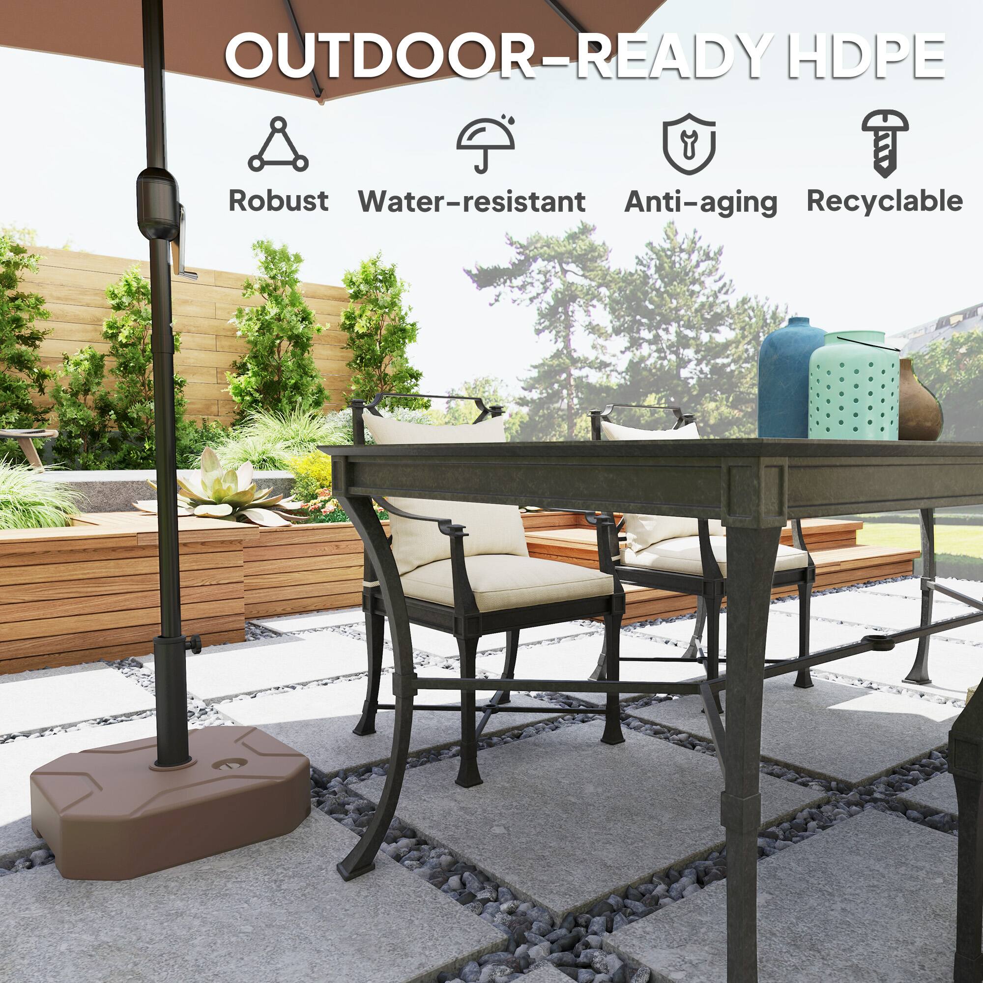 OUTDOOR-READY HDPE
Robust
Water-resistant
Anti-aging
Recyclable