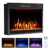 Front. Costway - Costway 23" 750 with 1500W 5000 BTU Electric Fireplace Insert with Remote Control Timer - Black.