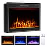 Costway - 23" 750 with 1500W 5000 BTU Electric Fireplace Insert with Remote Control Timer - Black