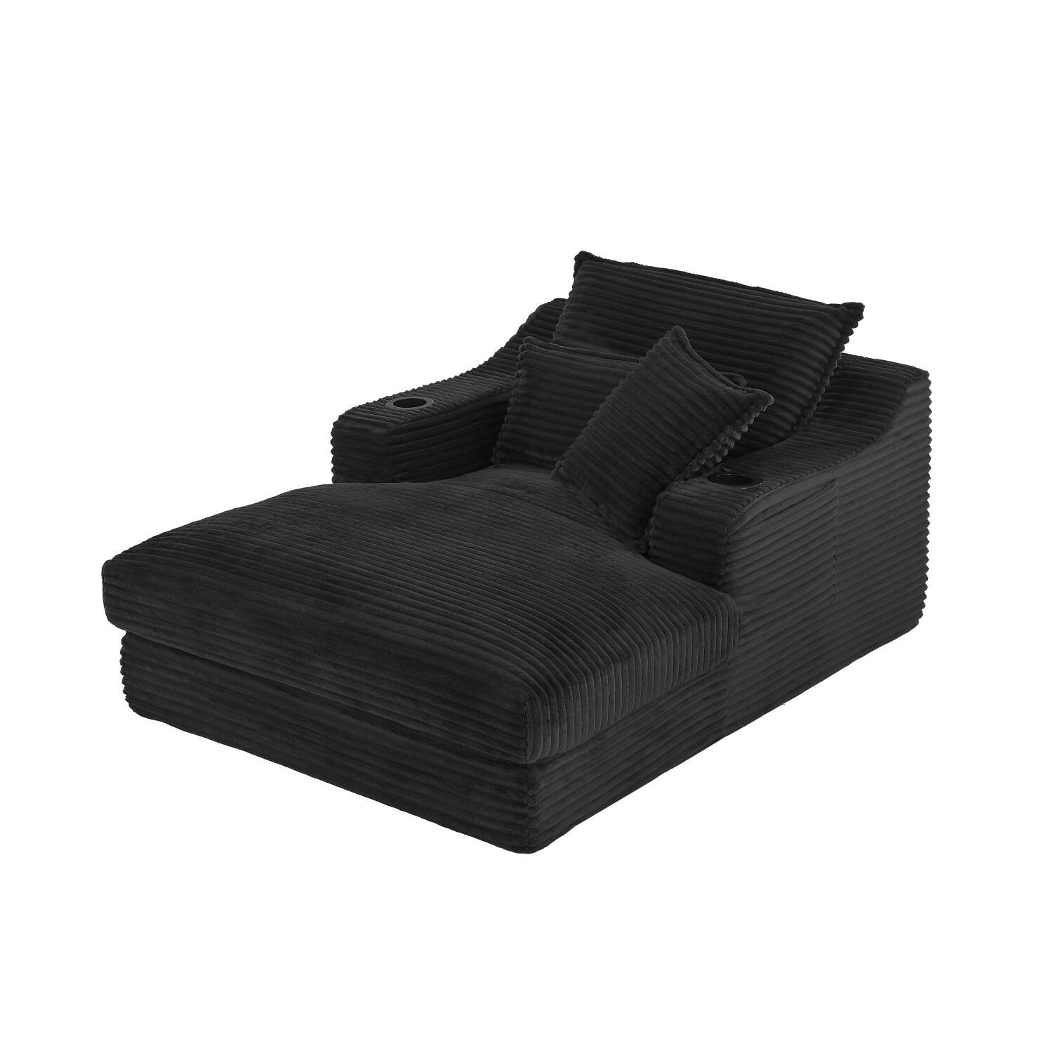 Z-Edge - 47" modern comfortable cushioned compression sofa, lounge chair for living room, bedroom, apartment, office -BLACK - Black