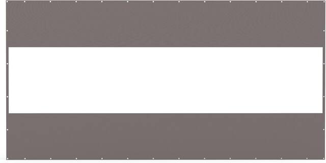 Front. Mondawe - 8'H x 16'W Heavy Duty Outdoor Clear Panel Waterproof PVC Polyester Curtain - Gray.