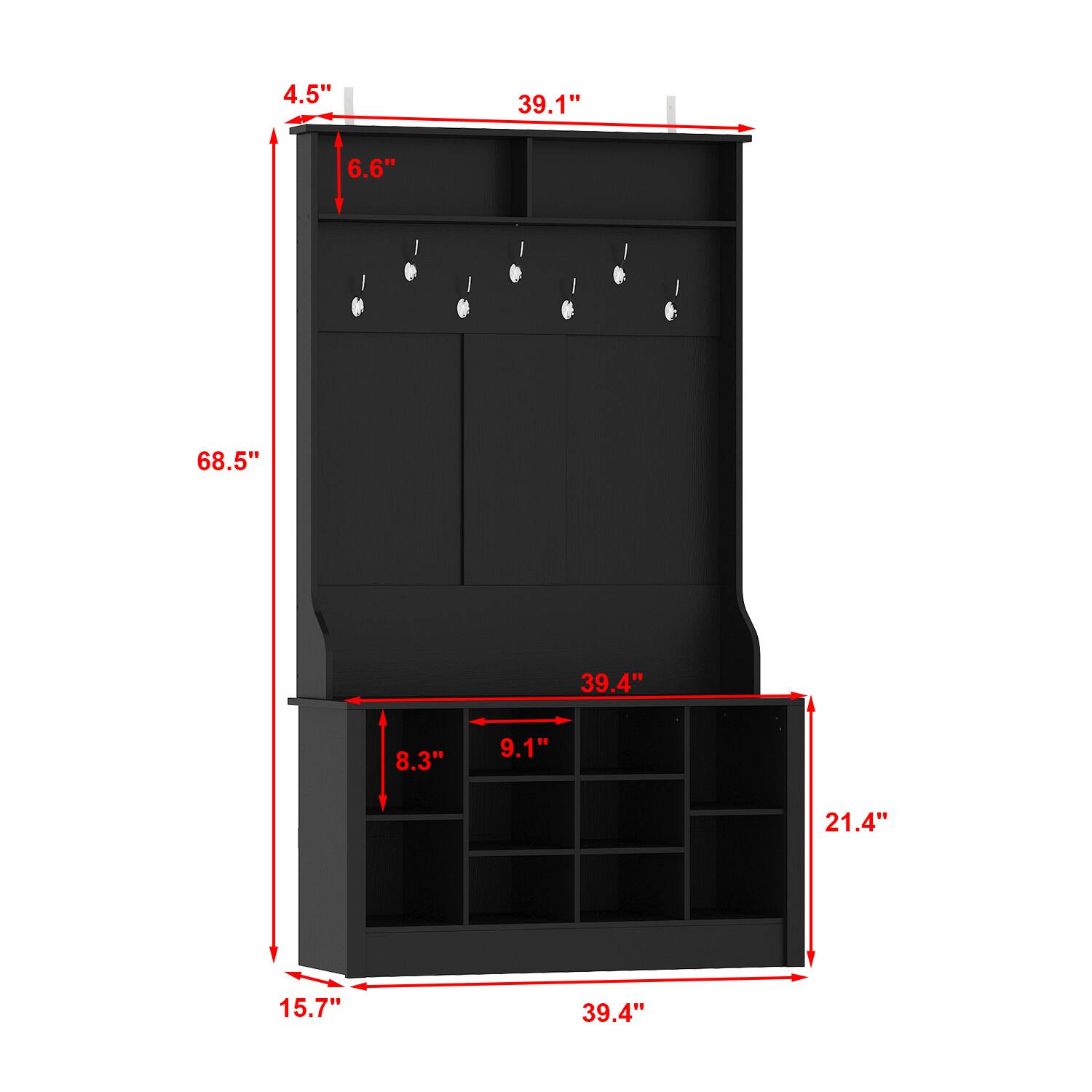 4.5"  
39.1"  
6.6"  
68.5"  
39.4"  
8.3"  
9.1"  
21.4"  
15.7"  
39.4"