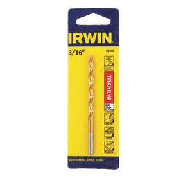 Irwin - 3/16 in. X 3-1/2 in. L High Speed Steel Drill Bit Straight Shank 1 pc