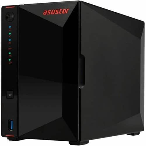 Asustor - AS5402T, 2 Bay NAS, Intel Quad-Core 2.0GHz CPU, 4X M.2 NVMe SSD Slots, 2x2.5GbE Ports, 4GB DDR4 RAM, for Gaming - Unknown
