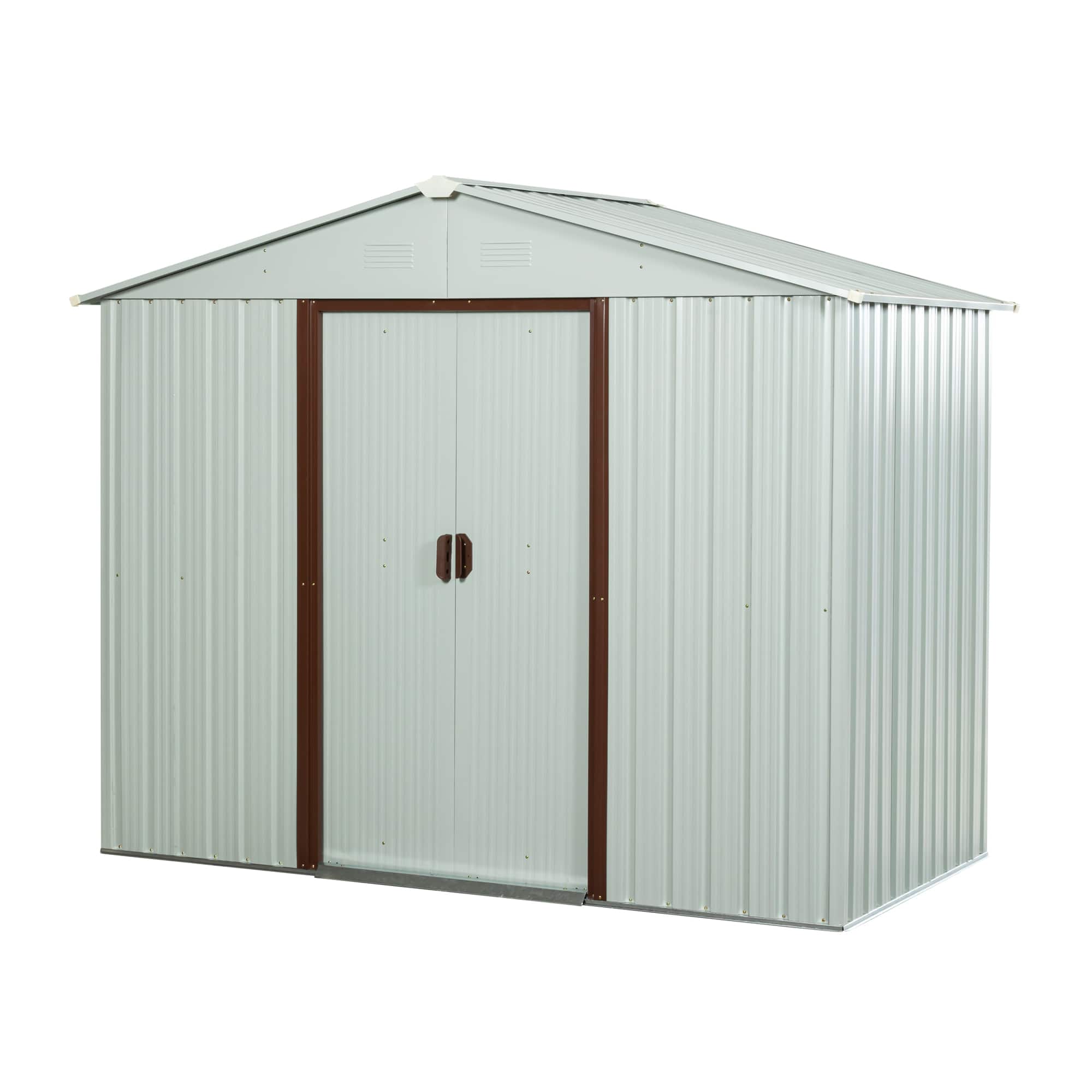 Mondawe - 6ft x 5ft Outdoor Metal Storage Shed with Metal foundation - White