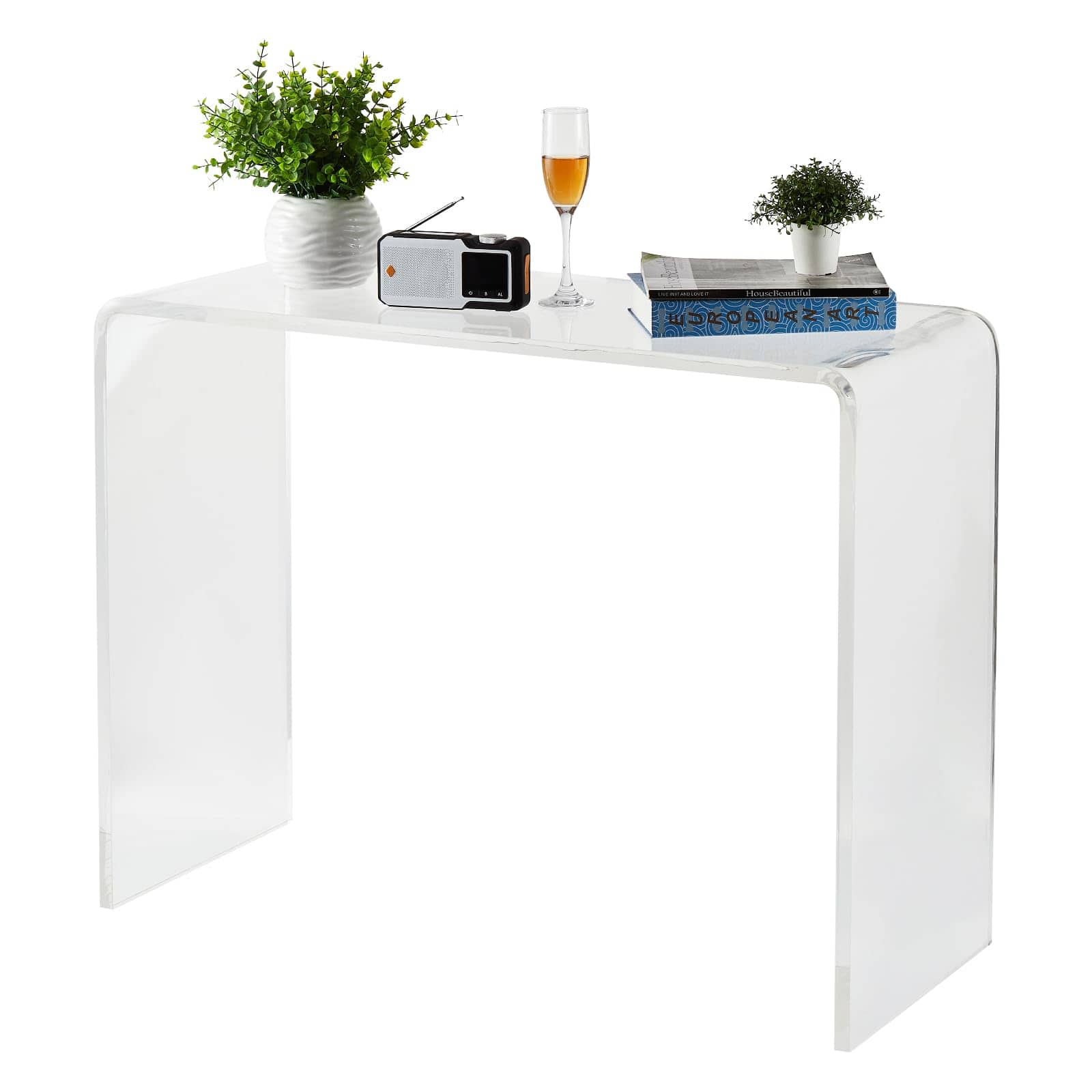 Jojoka - Modern Acrylic Console Table Transparent Narrow Side Table for Living Room, Dining Room, Entryway - Clear